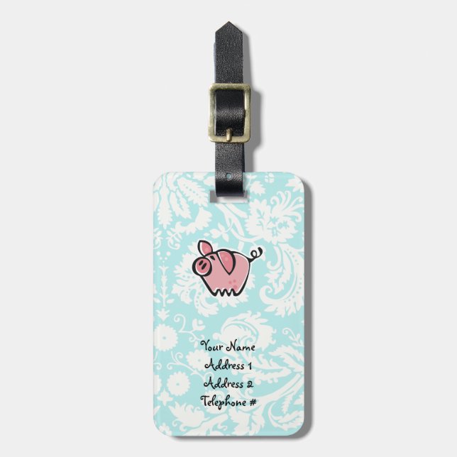 Gris; Cute Bagagebricka (Vertikal Framsida)