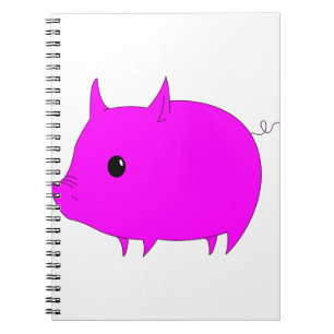 Gris Cute Magenta Djurdäggdjur Rosa Anteckningsbok