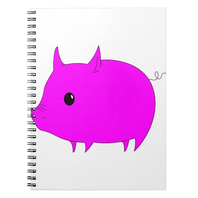 Gris Cute Magenta Djurdäggdjur Rosa  Anteckningsbok (Framsidan)