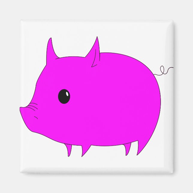 Gris Cute Magenta Djurdäggdjur Rosa  Magnet (Framsidan)