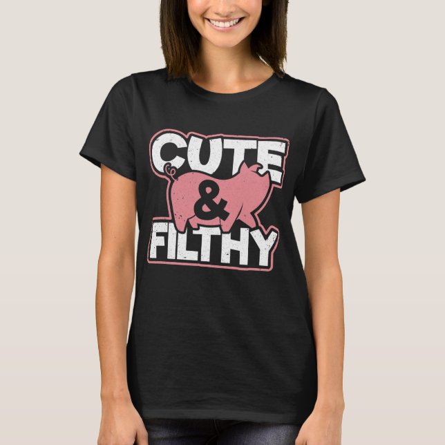 Gris Cute och Filthy Funy Raunchy Humo T Shirt (Framsida)