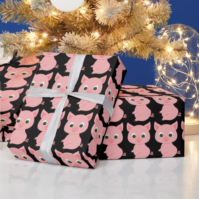 GRIS CUTE ROSA PIGGY WRAPPP PAPPER PRESENTPAPPER (Helgdagar)