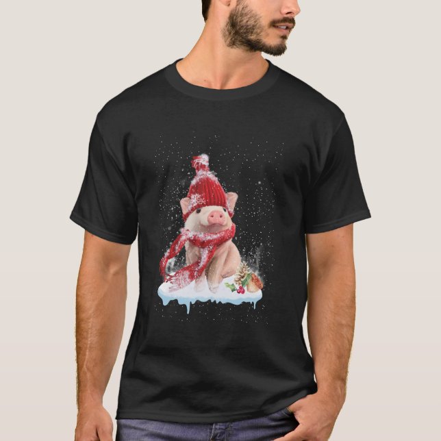 Gris Cute Välkommen jul T Shirt (Framsida)