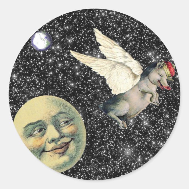 Gris Dreams Runt Klistermärke (Framsida)