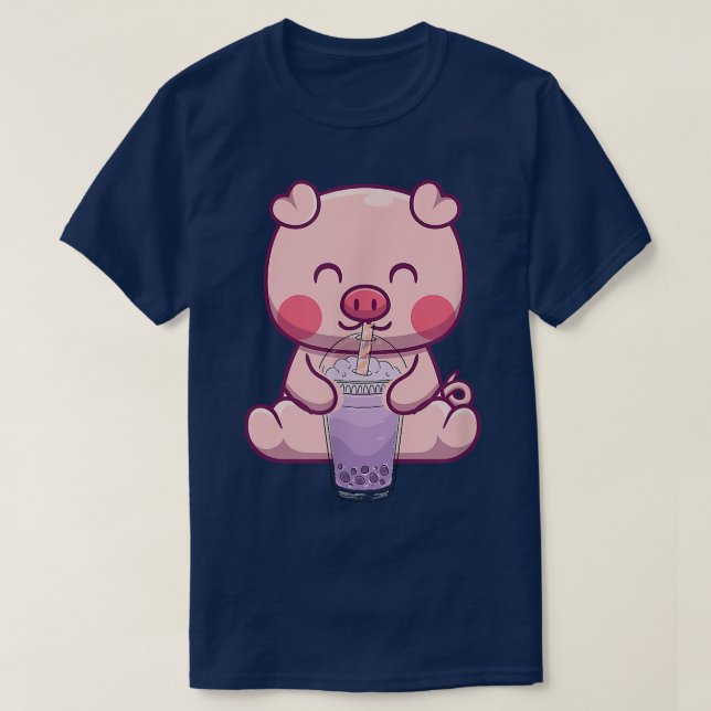 Gris Drinking Bubble Boba Tea Japanska T Shirt (Design framsida)