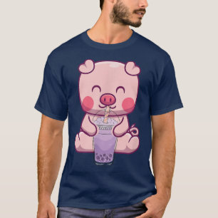 Gris Drinking Bubble Boba Tea Japanska T Shirt