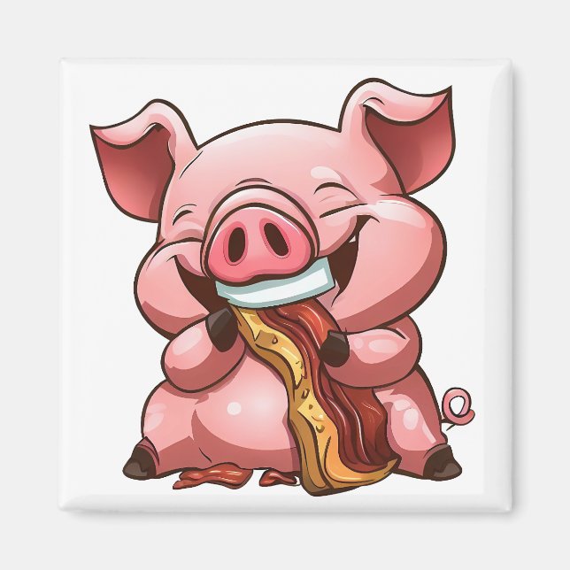 Gris Eating Bacon Bacon magnet (Framsidan)