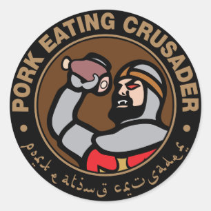 Gris Eating Crusader Runt Klistermärke