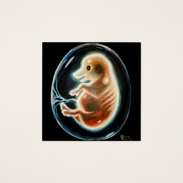 Gris embryo fyrkantigt visitkort (Framsida)