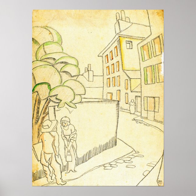 Gris - En gata i Montmartre Poster (Framsidan)