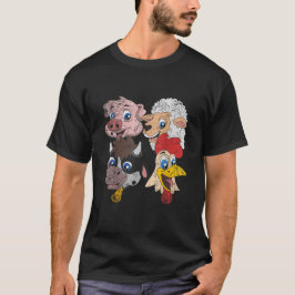 Gris Får Ko Kyckling Barn Småbarn Rolig Gård Squ T Shirt