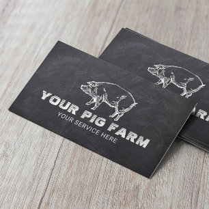 Gris Farm Livestock Gris Producer Rustic Chalkboar Visitkort