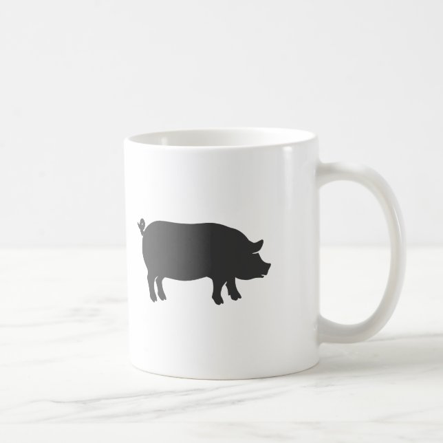 Gris farm silhuette - Välj bakgrund färg Kaffemugg (Höger)