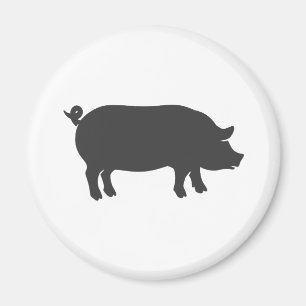 Gris farm silhuette - Välj bakgrund färg Magnet