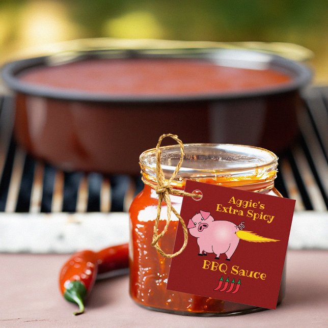 Gris Farting Fire Spicy BBQ Sauce Gåvor Etiketter (Skapare uppladdad)
