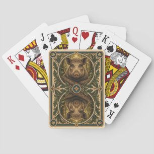 Gris Fernskog Vattenfärg GeoSaga Casinokort
