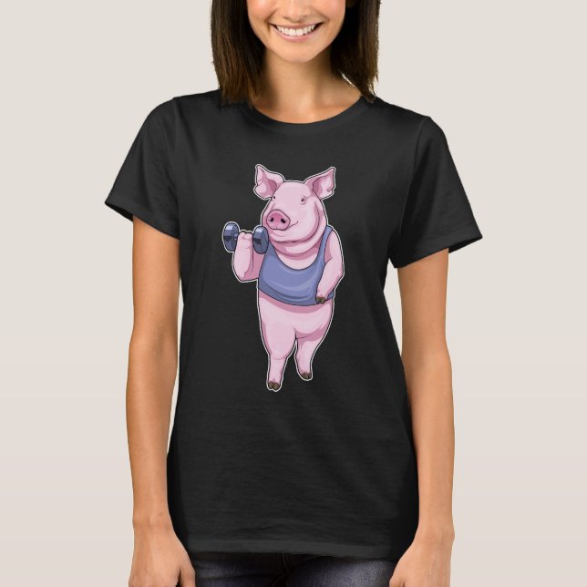 Gris Fitness Dumbbell T Shirt (Framsida)