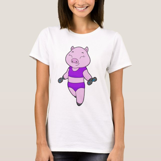 Gris Fitness Dumbbell T Shirt (Framsida)