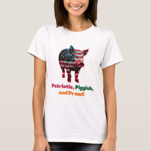 Gris Flagga Amerika T Shirt