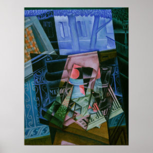 Gris - fortfarande livstid innan ett öppet fönster poster