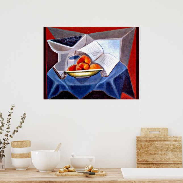 Gris - Frukt och Bok Poster (Kök)