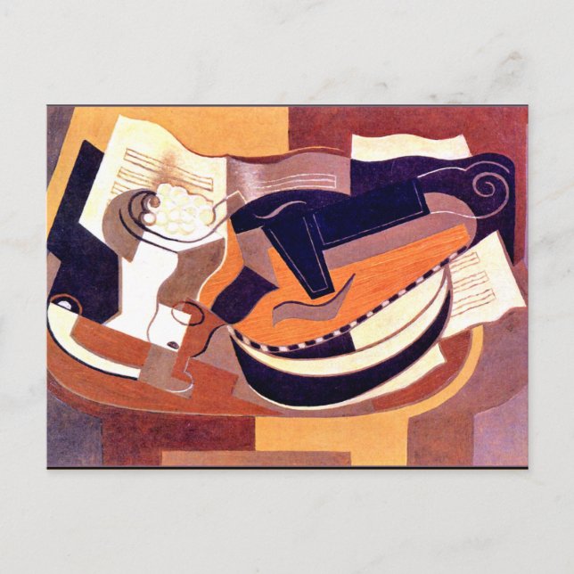 Gris - Gitarr och fruktskål Vykort (Framsida)