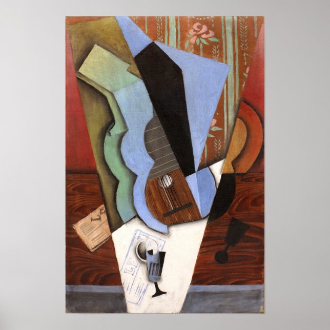 Gris - Gitarr och glas Poster (Framsidan)