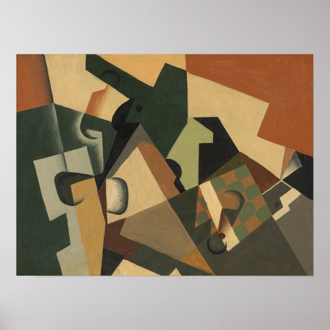 Gris - Glas och schaktbord 1917 Poster (Framsidan)