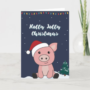 Gris God jul Animals Grisar Helgdag Card Helgkort