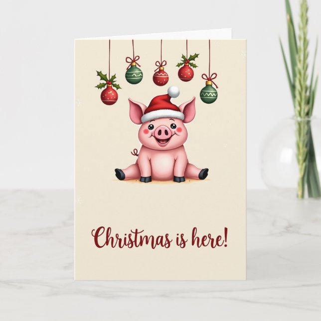 Gris God jul Animals Grisar Helgdag Card Kort (Framsida)