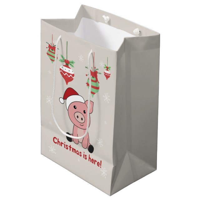 Gris God jul Animals Grisar Medium Gift Bag (Framsidan Vinklad)