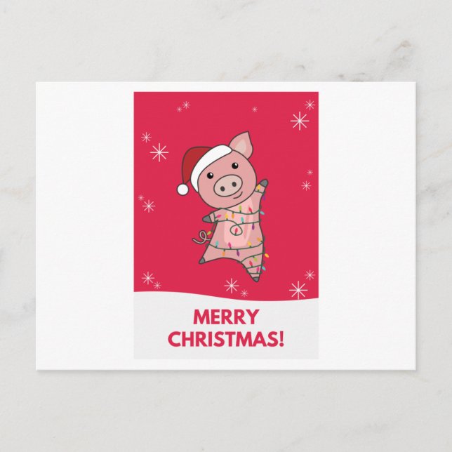 Gris God jul Animals Grisar Vykort (Framsida)