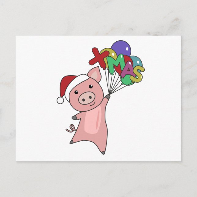 Gris God jul Animals Grisar Vykort (Framsida)