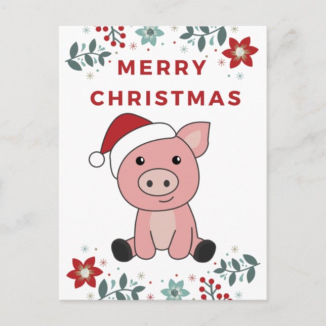 Gris God Jul Djur Grisar Helg Vykort (Framsida)
