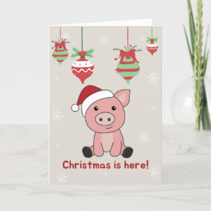 Gris God Jul Djur Grisar Högtidskort Helgkort