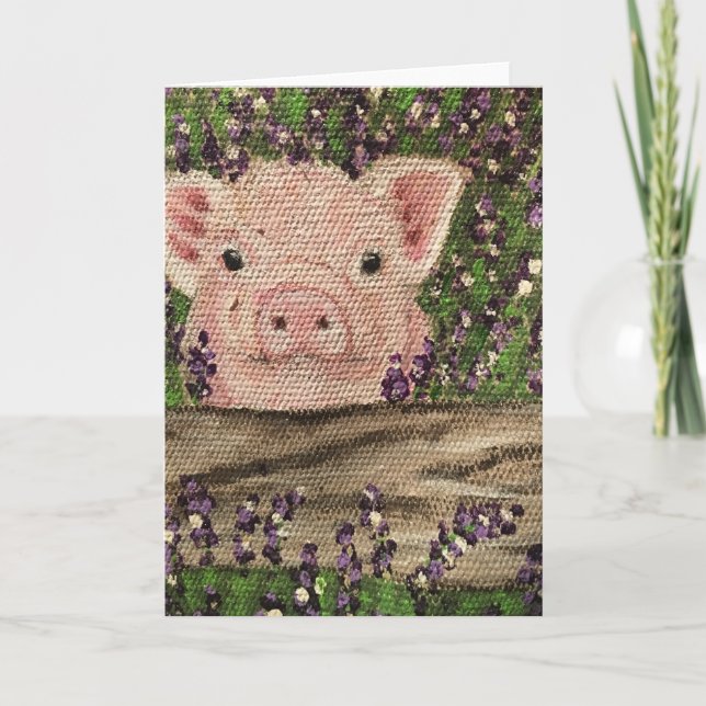 Gris Gömmande i Blommor-blankkortet Kort (Framsida)