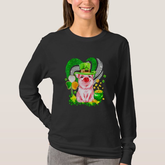 Gris Gorgous St Patrick Day Funny Rosa Gris Älskar T Shirt (Framsida)