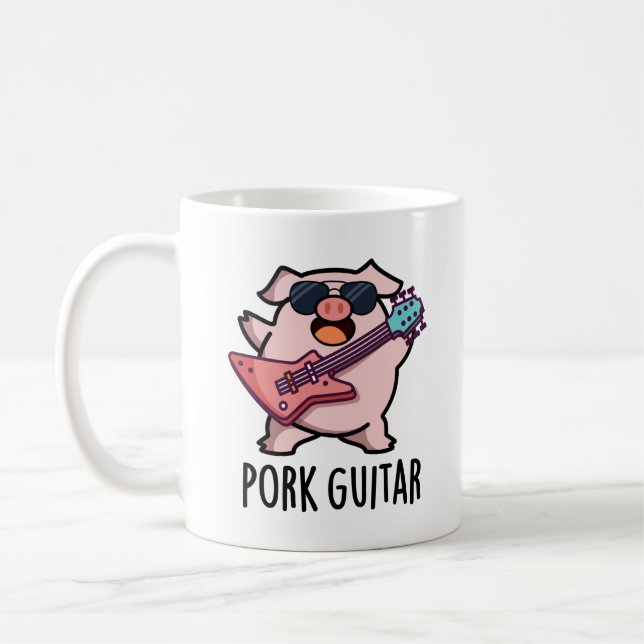 Gris Guitar Funny Sten Guitar Gris Pun Kaffemugg (Vänster)