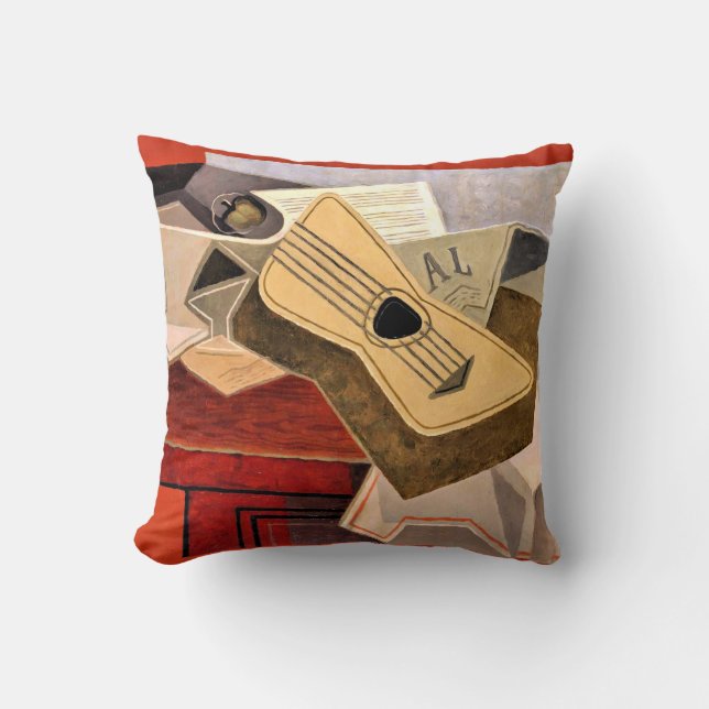 Gris - Guitar och Newspaper Kudde (Framsida)
