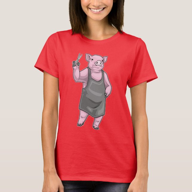 Gris Hairdresser Scissors T Shirt (Framsida)