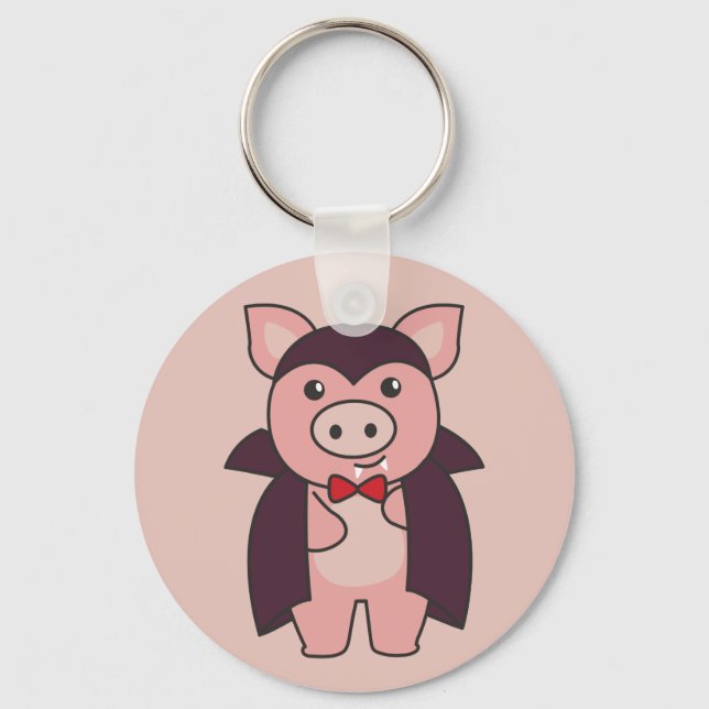 Gris Halloween Cute Djävulen Vampire Costume Keych Nyckelring (Framsida)