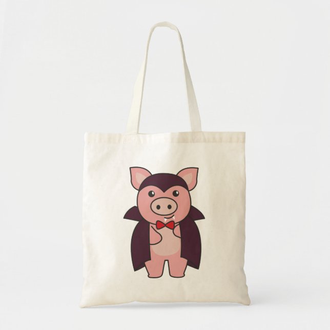 Gris Halloween Cute Djävulen Vampire Costume Tote  Tygkasse (Framsidan)