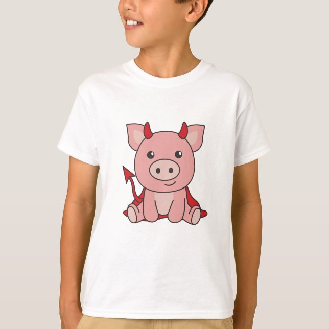 Gris Halloween Cute Djävulen Witch Costume T Shirt (Framsida)