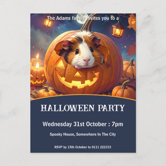 Gris Halloween fest Inbjudan Vykort (Framsida)