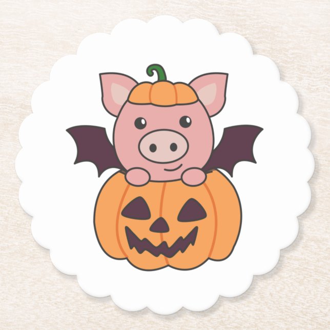 Gris Halloween Pumpkin Fladdermus Costume Underlägg Papper (Framsida)