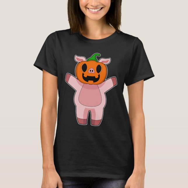 Gris Halloween Pumpkin T Shirt (Framsida)