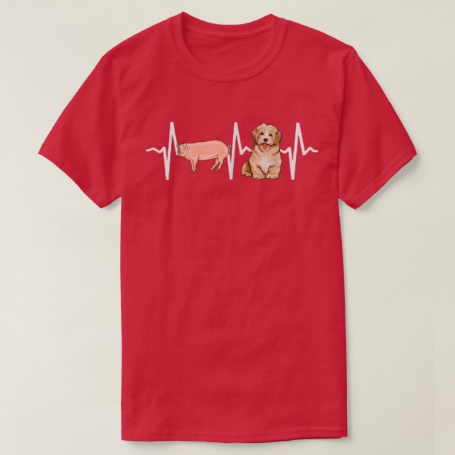 Gris Havanese Heartslag Hund älskare T Shirt (Design framsida)