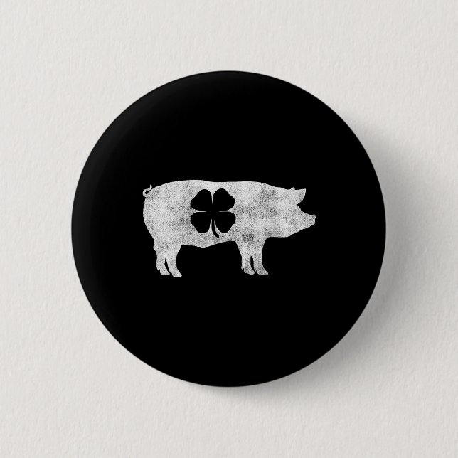 Gris Hog Bbq Kött Gift St. Patrick's Day Shamrock  Knapp (Framsida)