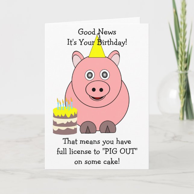 Gris humous Birday Card Kort (Framsida)