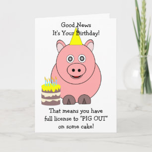 Gris humous Birday Card Kort